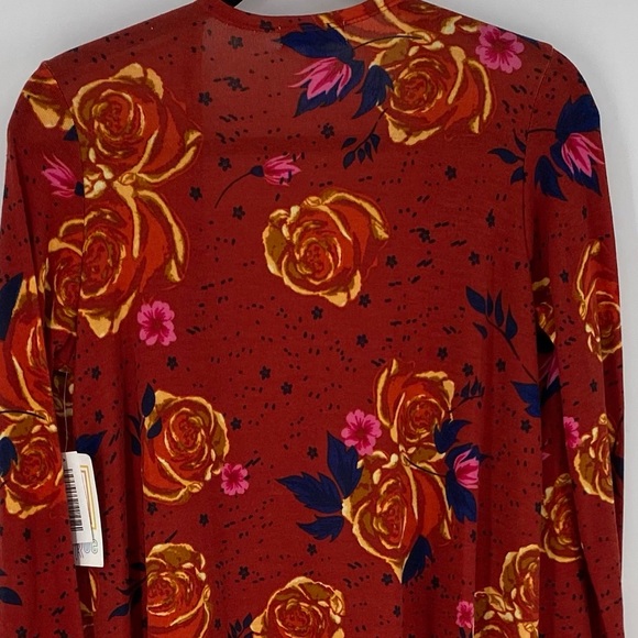 Lularoe Sarah red floral duster open cardigan - Picture 4 of 9